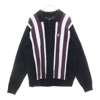ハフ(HUF)のHUF ハフ CAMBRIDGE SWEATER ロゴ刺繍 ハーフボタン ケンブリッジ 長袖ニット ポロシャツ マルチ KN00524(ポロシャツ)