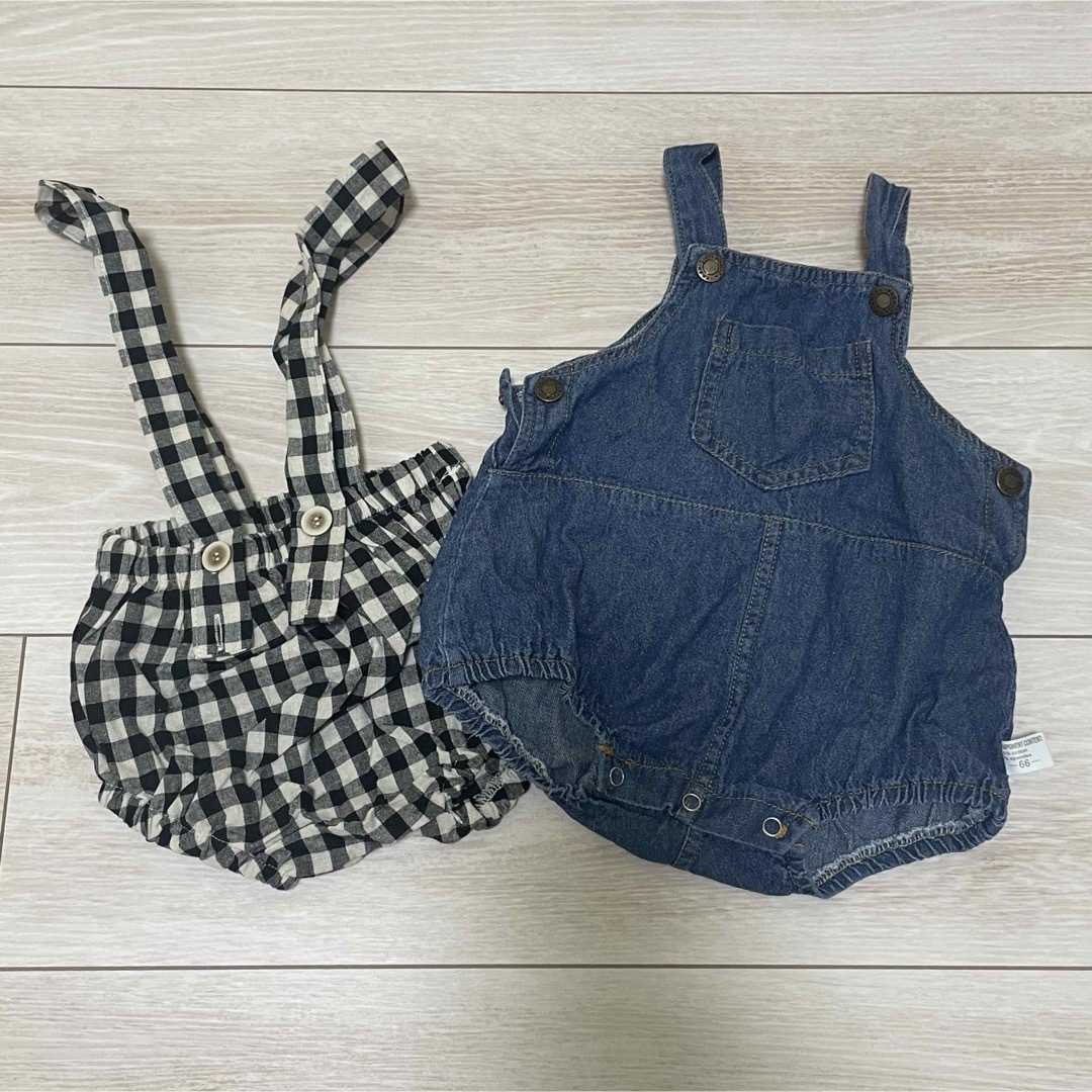 サロペット2点セット キッズ/ベビー/マタニティのベビー服(~85cm)(ロンパース)の商品写真