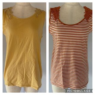 STUDIO CLIP - 美品 イエロータンクトップ 花柄レース STUDIO CLIP - 美品 イエロータンクトップ 花柄レース