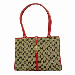 GUCCI - 2502-26|グッチ GGキャンバス ハンドバッグ レッドの GUCCI - 2502-26|グッチ GGキャンバス ハンドバッグ レッドの