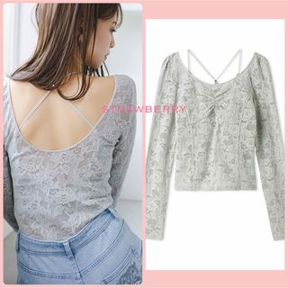 スナイデル(SNIDEL)のsnidel chacott レース柄編みプルオーバー 完売品(カットソー(長袖/七分))