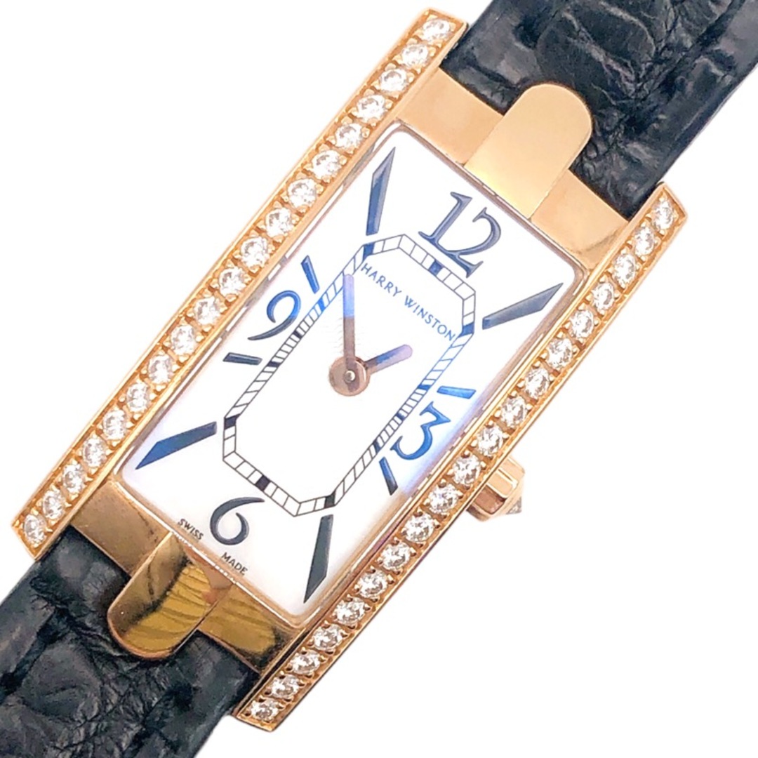 HARRY WINSTON - 　ハリーウィンストン HARRY WINSTON アヴェニューC ミニ ホワイトシェル 332LQR K18PG クオーツ レディース 腕時計