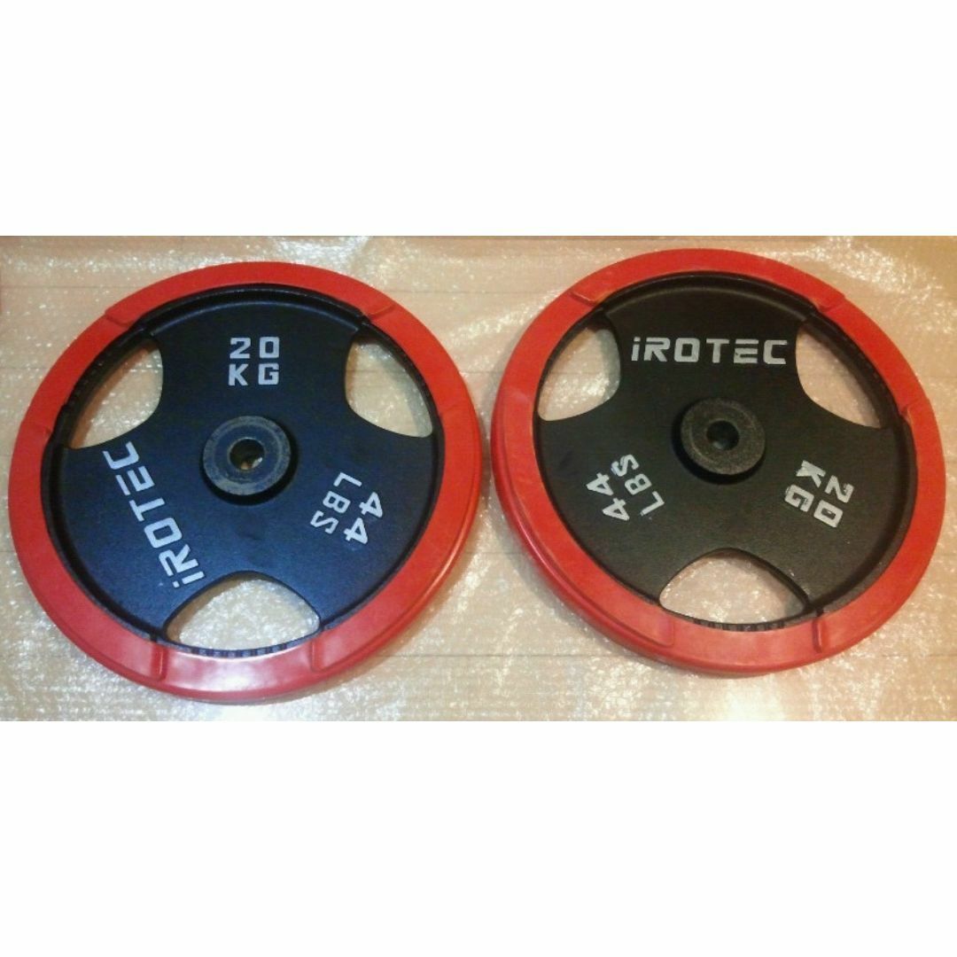 iROTEC - ① アイロテック 20kg 2枚セット プレート ラバー iROTEC ダンベル
