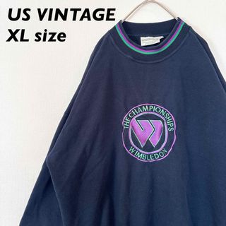 US古着　スウェット　トレーナー　刺繍ロゴ　テニス　wimbledon 男女兼用(スウェット)