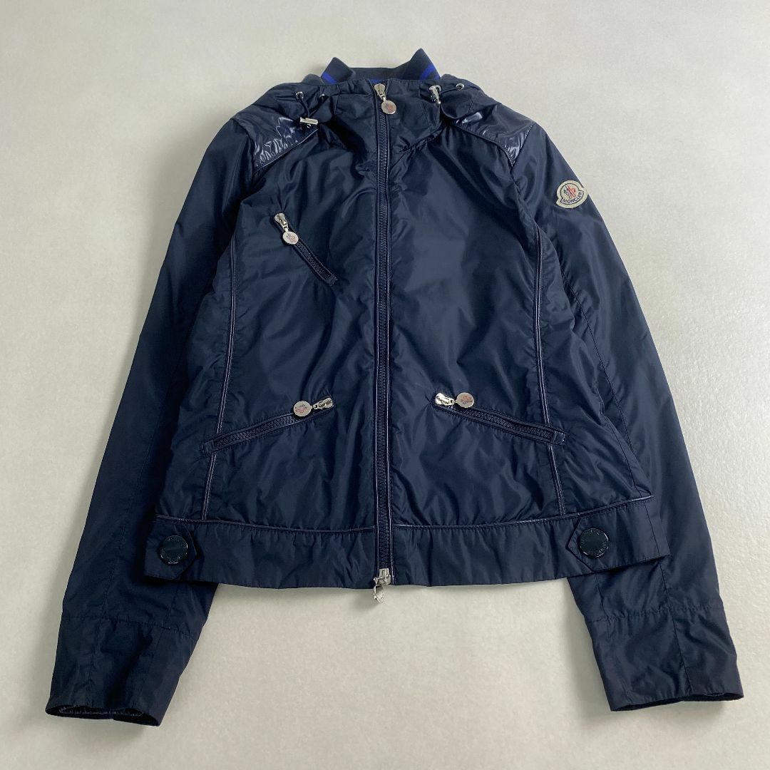 MONCLER - 美品　モンクレール　ナイロンジャケット　MONCLER パーカー　フード　紺