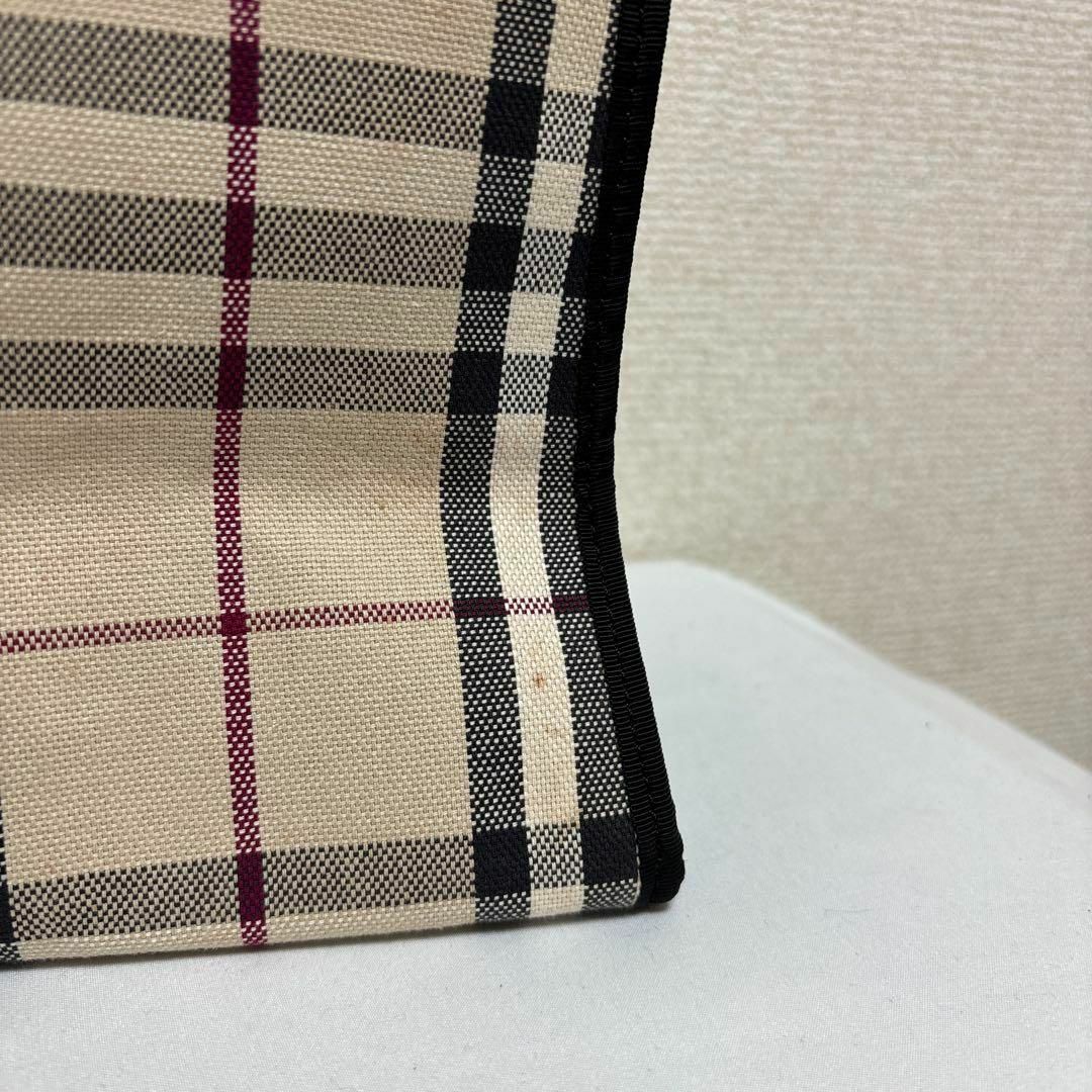 美品 BURBERRY ハンドバッグ キャンバス ベージュ ノバチェック柄