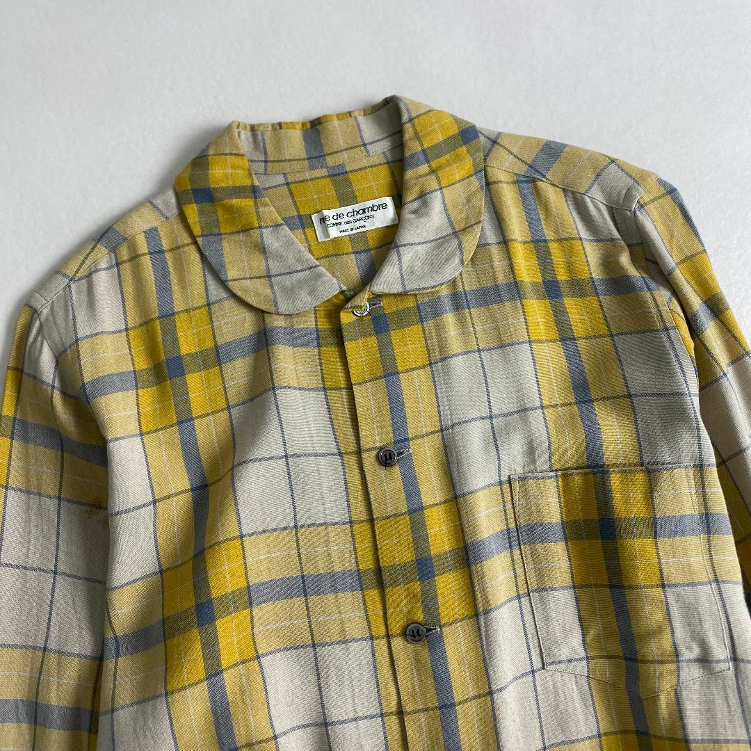 COMME des GARCONS(コムデギャルソン)のコムデギャルソン　ブラウス　robe de chambre 丸襟　チェック レディースのトップス(シャツ/ブラウス(長袖/七分))の商品写真