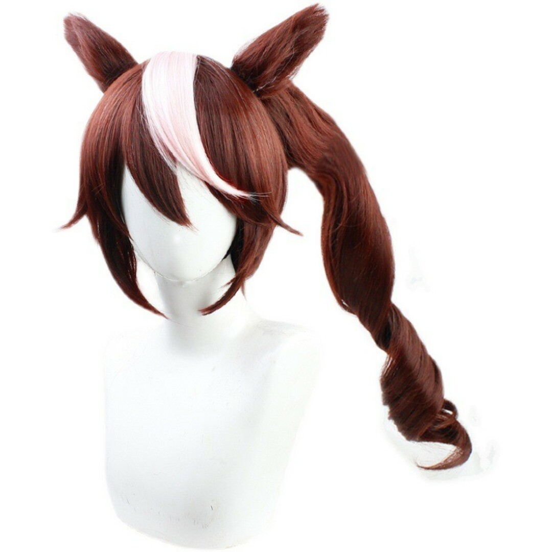 □ウマ娘 トウカイテイオー ウィッグ コスプレ 耐熱 耳付き 競馬 かつら エンタメ/ホビーのコスプレ(ウィッグ)の商品写真