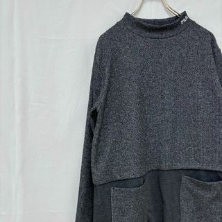 フィラ(FILA)の極美品✨ フィラ FILA ワンピース ニット グレー ロゴ 刺繍 ひざ丈 (ひざ丈ワンピース)