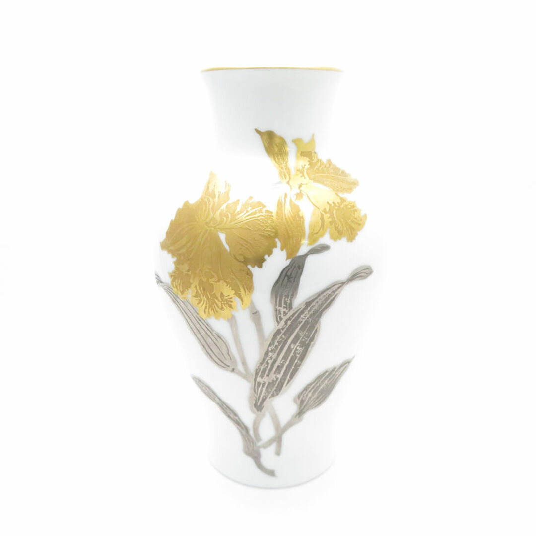 OKURA 大倉陶園 金蝕バラ 花瓶 フラワーベース H27 花器 壺 OKURA 大倉陶園 金蝕バラ 花瓶 フラワーベース H27 花器 壺