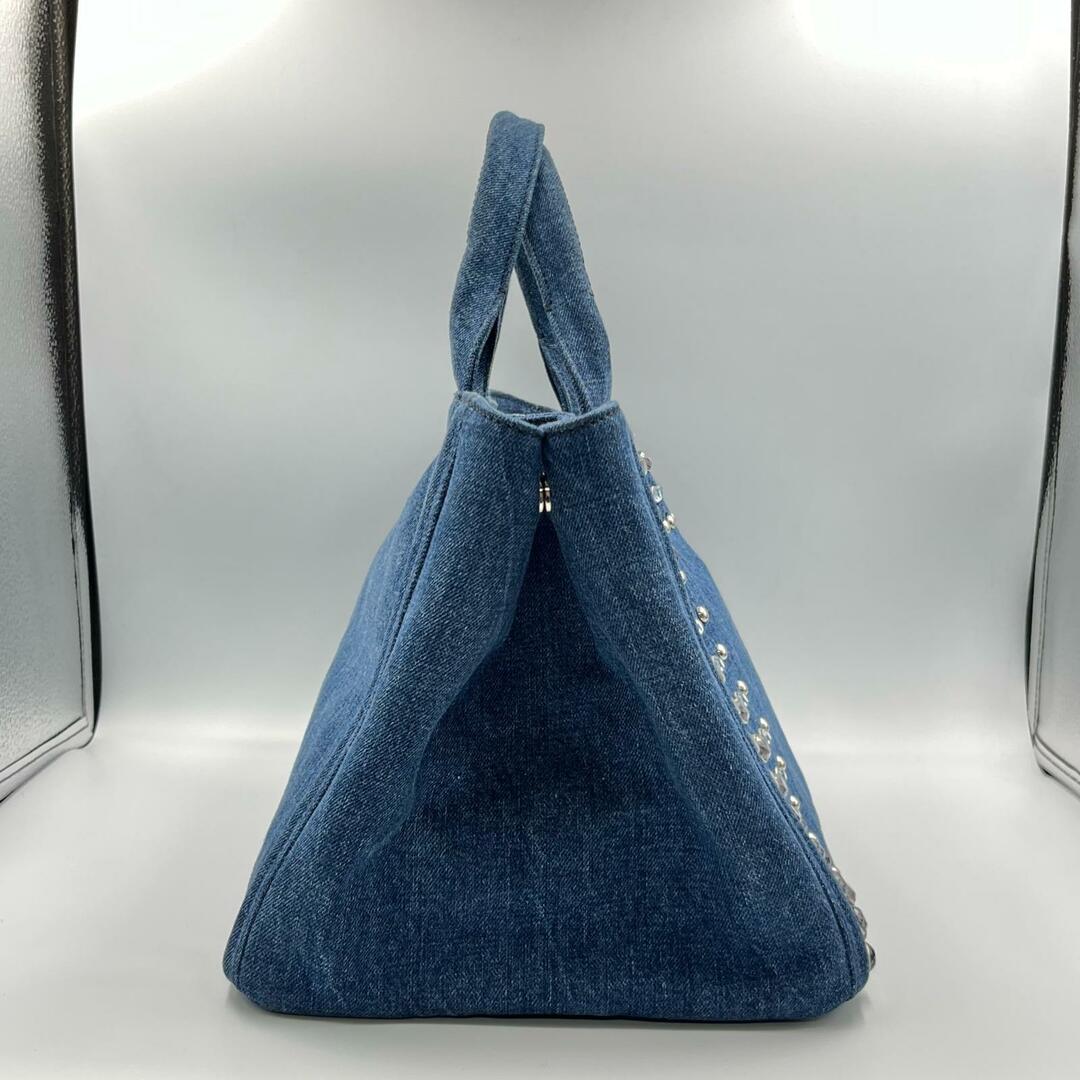 PRADA - プラダ PRADA トートバッグ カナパ M デニム/ビジュー PRADA - プラダ PRADA トートバッグ カナパ M デニム/ビジュー