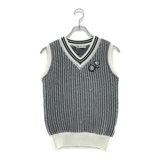coco 中古 アンパスィ and per se レディース ベスト M 白×紺 Vネック ニット(ウエア)