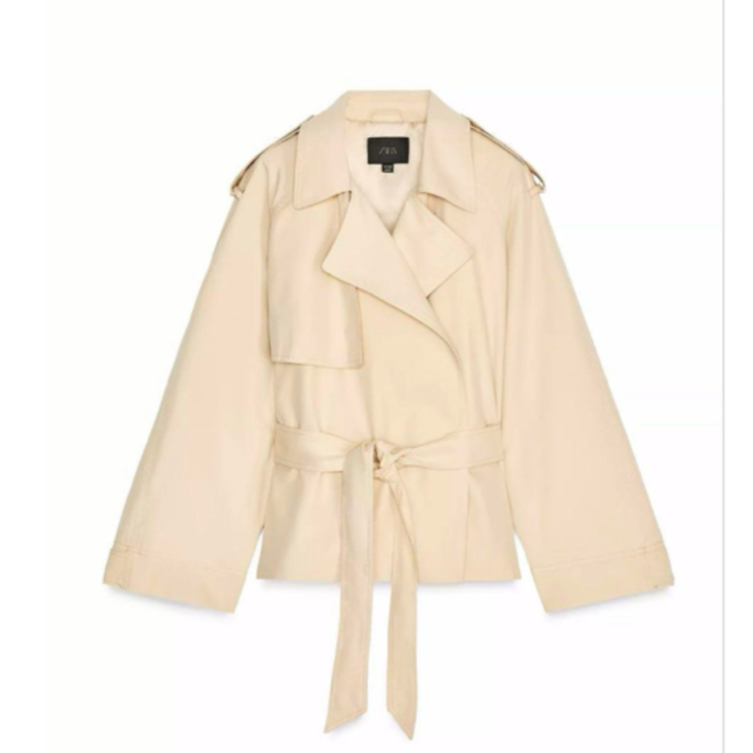 ZARA - ZARA ベルト付きショートトレンチコート M-Lの通販 by ZARA - ZARA ベルト付きショートトレンチコート M-Lの通販 by