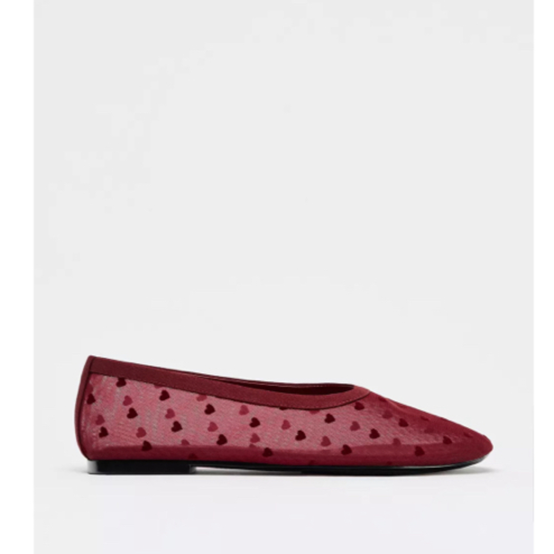 ZARA - ZARA ハート柄メッシュバレリーナシューズ 35の通販 by ZARA - ZARA ハート柄メッシュバレリーナシューズ 35の通販 by