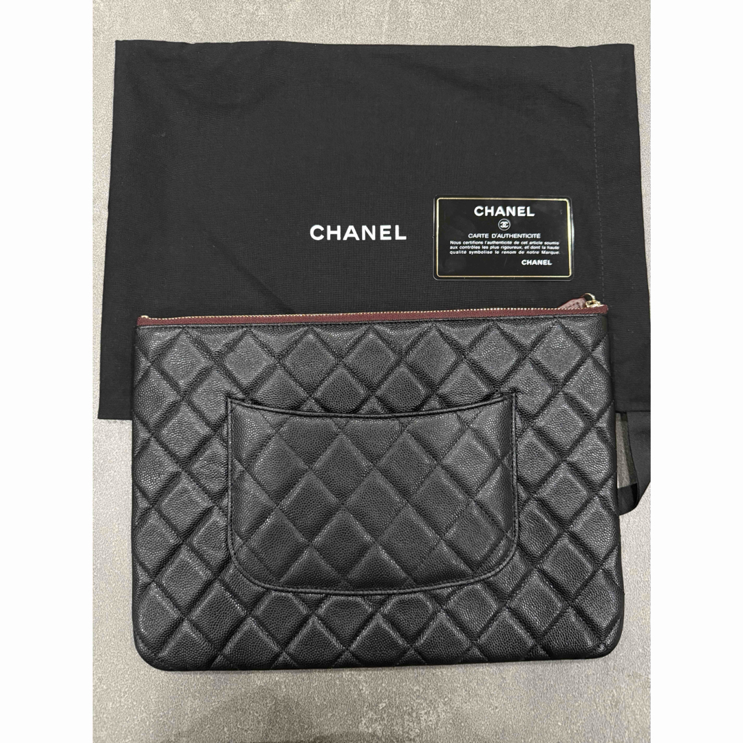 CHANEL - CHANEL クラシック ラージ ポーチ マトラッセ ココ CHANEL - CHANEL クラシック ラージ ポーチ マトラッセ ココ