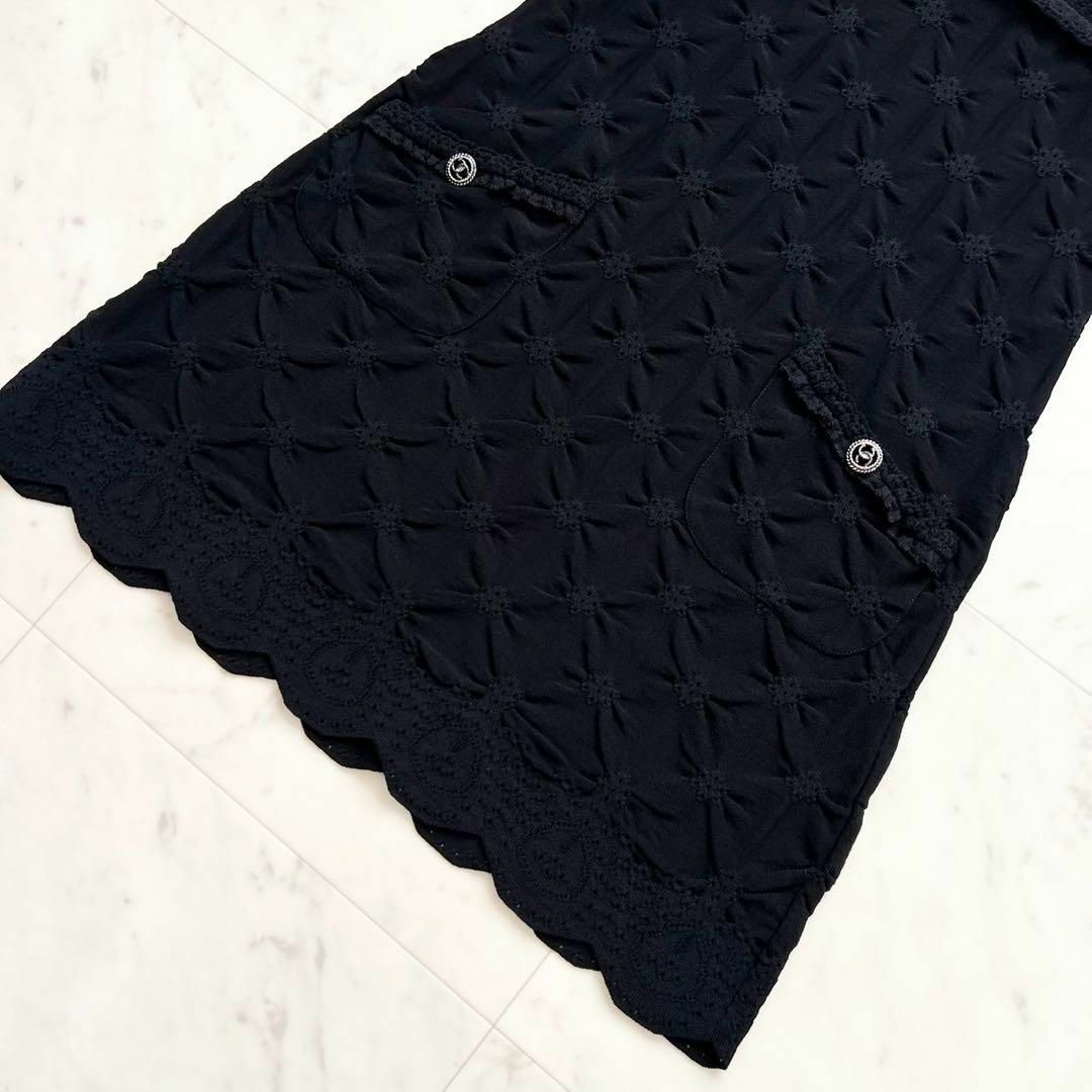 CHANEL - CHANEL 透かし編み ココマークボタン ノースリーブ CHANEL - CHANEL 透かし編み ココマークボタン ノースリーブ
