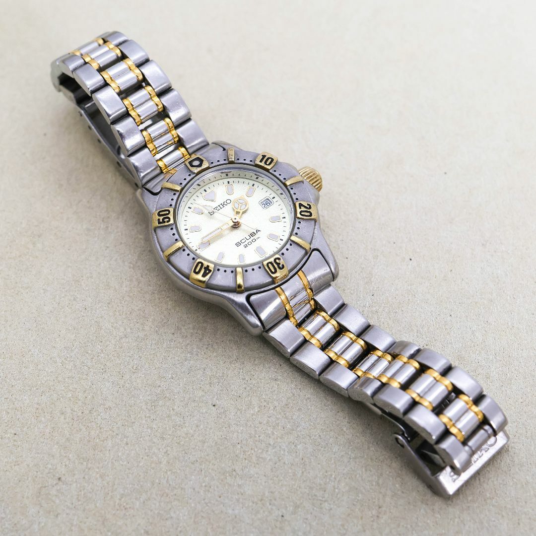SEIKO - 稼働 SEIKO SCUBA 腕時計 シャンパンゴールド 回転 SEIKO - 稼働 SEIKO SCUBA 腕時計 シャンパンゴールド 回転