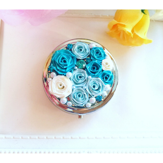 ブルーの薔薇のキラキラピルケース(その他)