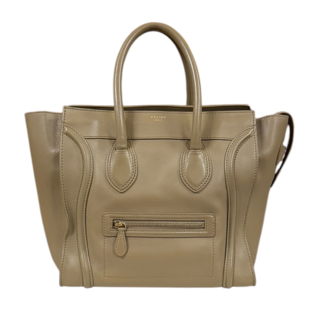CELINE - セリーヌ ラゲージミニショッパー ハンドバッグ レザー ベージュ レディース CELINE  中古
