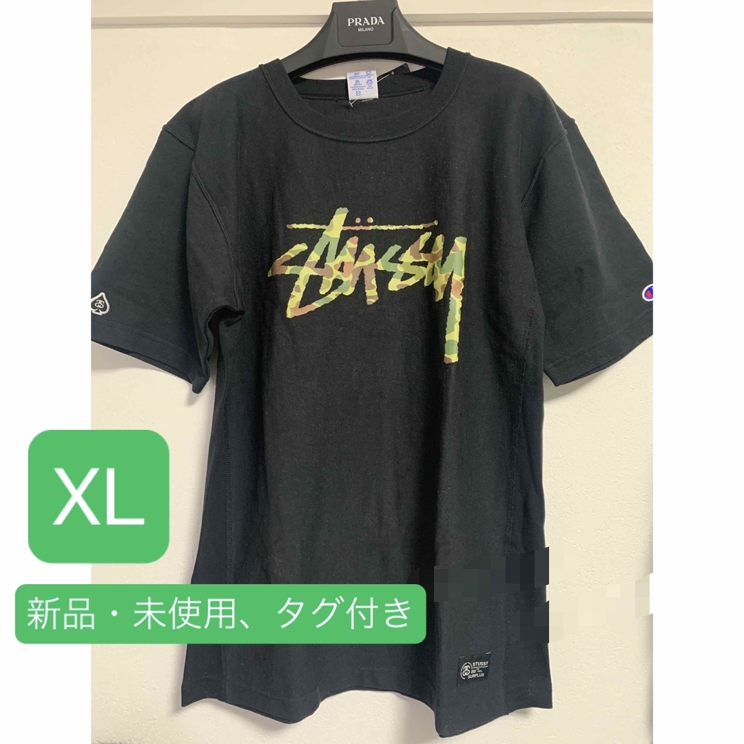 新品 ステューシー × チャンピオン Tシャツ 迷彩 リバースウィーブ XL