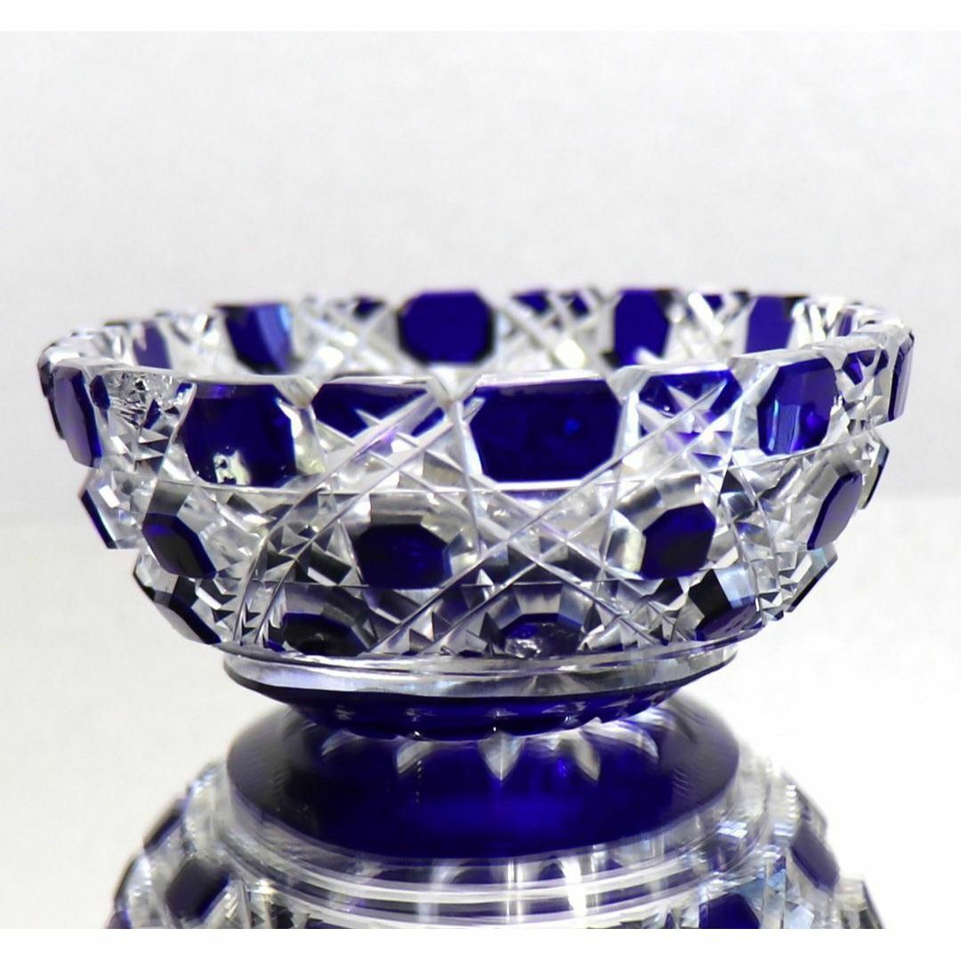 Baccarat - オールド・バカラ 最上級作品 青色被せ 切子 皿 Baccarat - オールド・バカラ 最上級作品 青色被せ 切子 皿