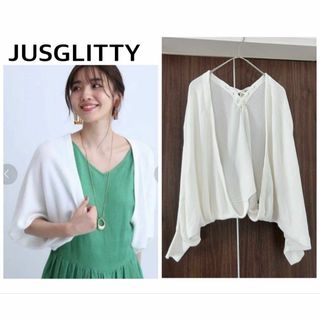 JUSGLITTY - 【新品未使用】JUSGLITTY 《限定》ドット刺繍カーデ JUSGLITTY - 【新品未使用】JUSGLITTY 《限定》ドット刺繍カーデ