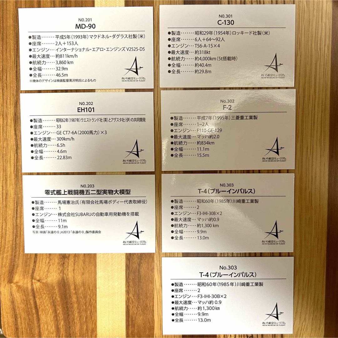 あいち航空ミュージアム 飛行機カード イベント限定7種 あいち航空ミュージアム 飛行機カード イベント限定7種