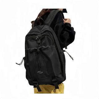リュック レディース 韓国 リュックサック 大容量 大きめ　ブラック　防水　黒(リュック/バックパック)