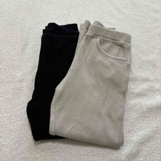 ユニクロ(UNIQLO)の100cm UNIQLO＆しまむら リブレギンス2点セット(パンツ/スパッツ)