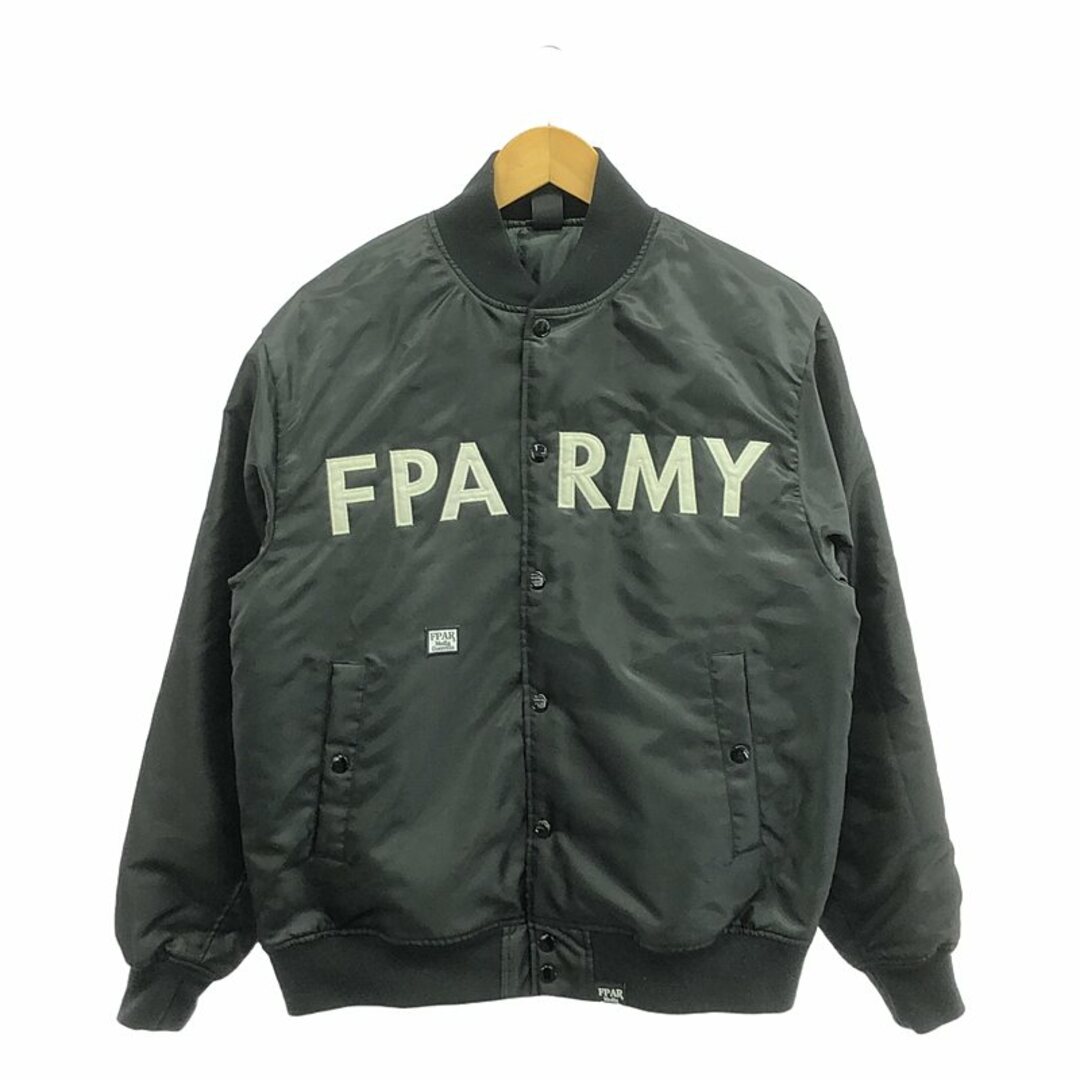 FORTY PERCENTS AGAINST RIGHTS / フォーティーパーセントアゲインストライツ | ロゴ アワードジャケット スタジャン ブルゾン / キルティング総裏地 | M | ブラック | メンズ メンズのジャケット/アウター(その他)の商品写真