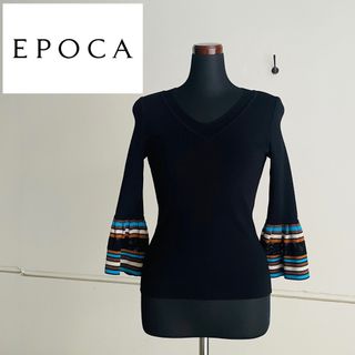 エポカ(EPOCA)のEPOCA エポカ 7分袖 ベルスリーブニット サイズ40 D(カットソー(長袖/七分))