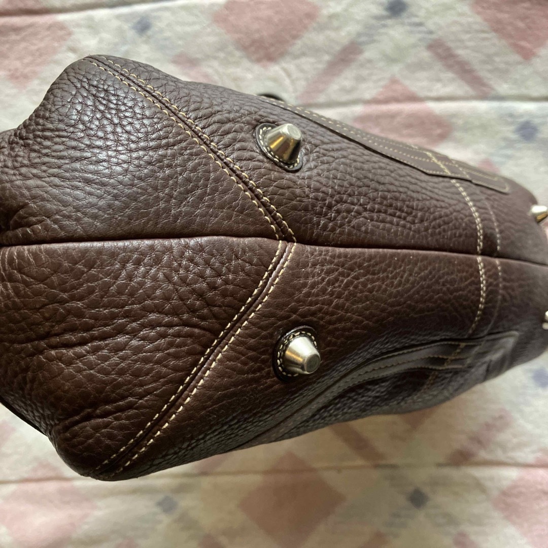 COACH - コーチ本革トート/ワンショルダーバッグ#02764焦げ茶色 COACH - コーチ本革トート/ワンショルダーバッグ#02764焦げ茶色