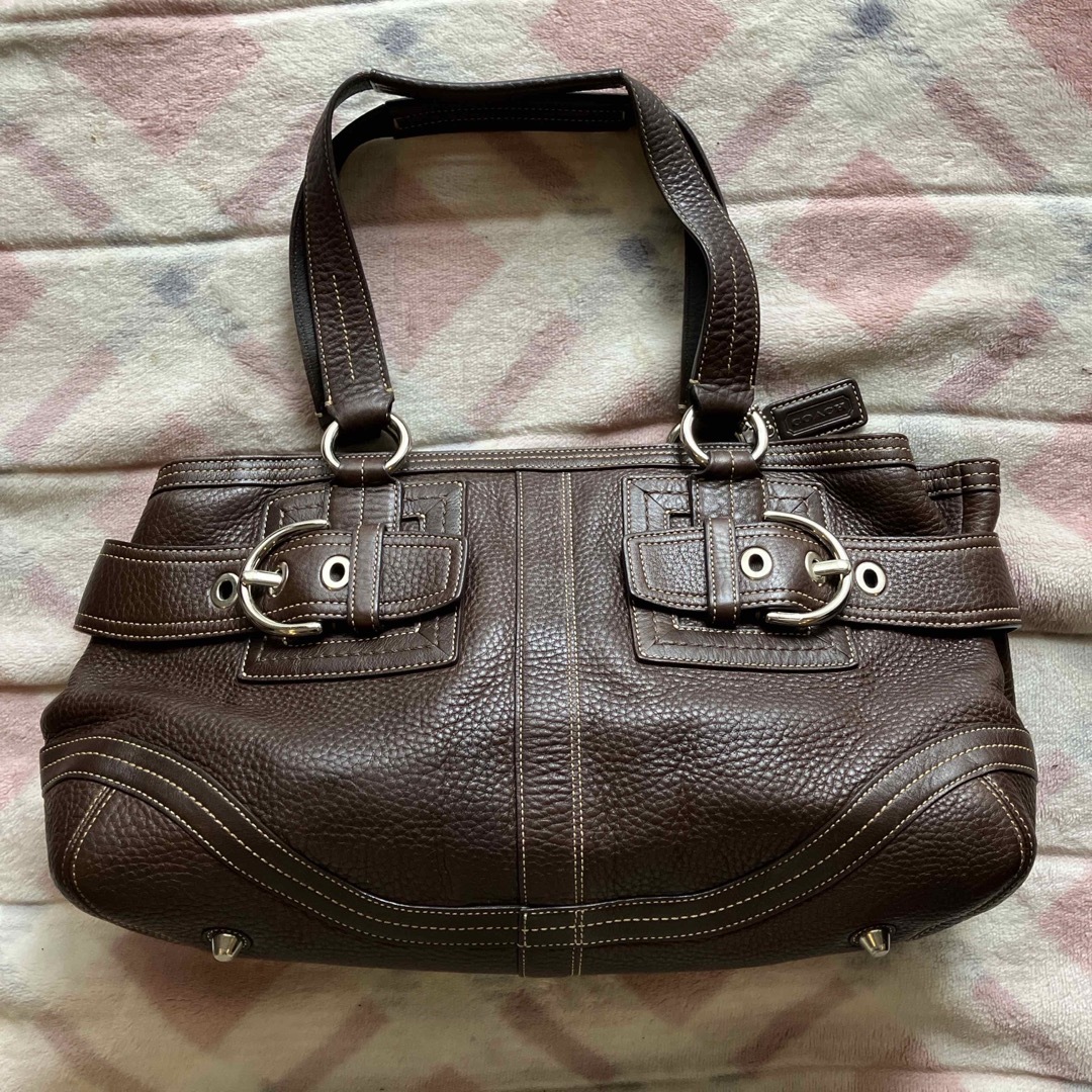 COACH - コーチ本革トート/ワンショルダーバッグ#02764焦げ茶色 COACH - コーチ本革トート/ワンショルダーバッグ#02764焦げ茶色