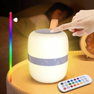 ベッドサイドライト タイマー機能付き 無段調光 調色 ナイトライト 暖白+12色(ノーカラージャケット)
