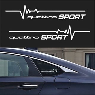 アウディ(AUDI)のアウディ／クワトロスポーツ／ホワイト色ステッカー／カスタム／イベント(ステッカー)