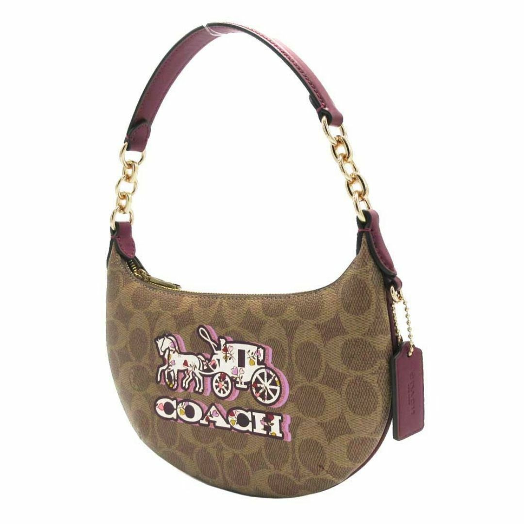 COACH - 【新品】コーチ CX608 IMXGY (タン×ブラックチェリー) バッグ ショルダーバッグ COACH ペイトン ホース アンド キャリッジ シグネチャー ミニ バッグ 肩掛け アウトレット レディース