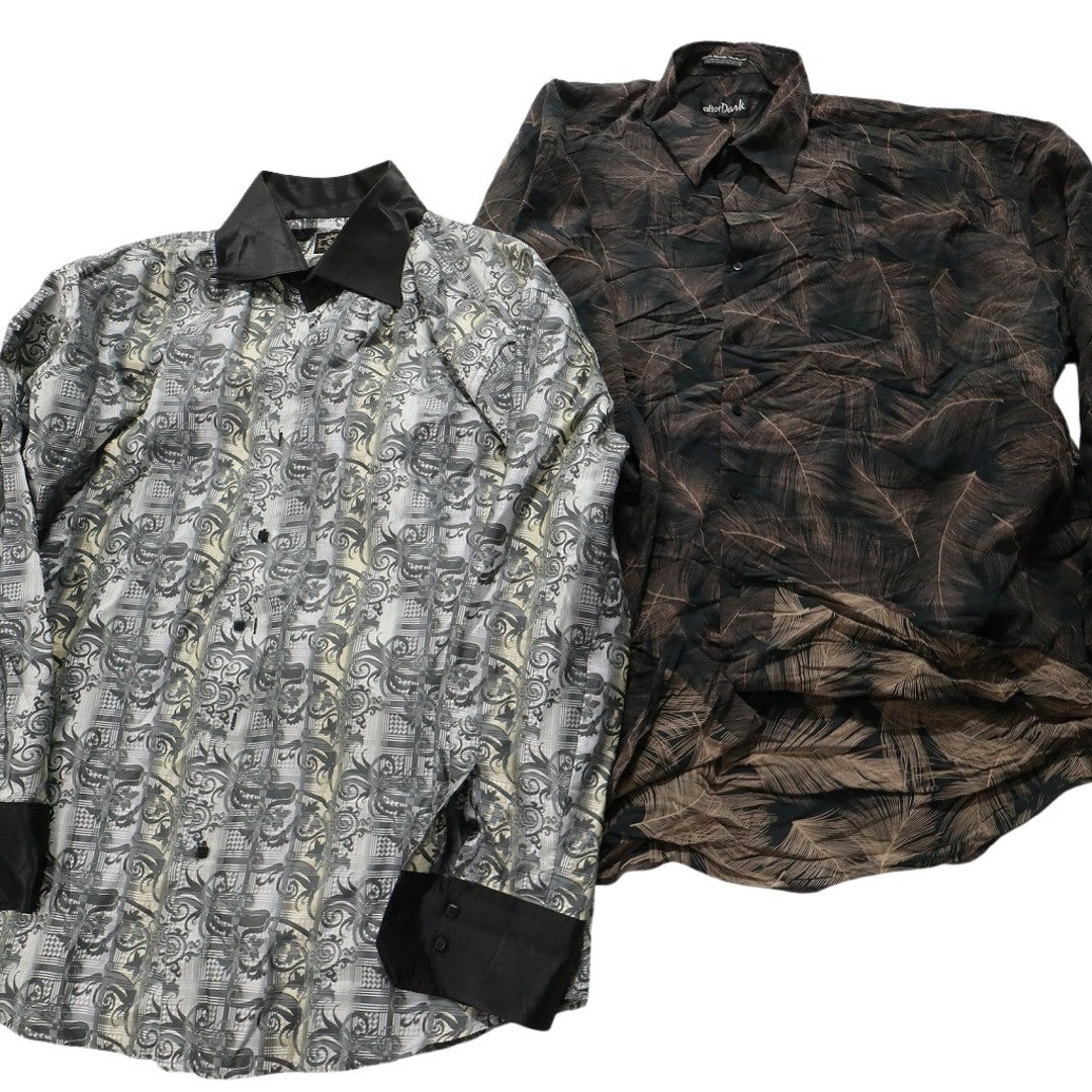 古着卸 まとめ売り 総柄 長袖シャツ 10枚セット (メンズ XL /2XL 古着卸 まとめ売り 総柄 長袖シャツ 10枚セット (メンズ XL /2XL