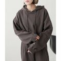【チャコールグレー】【F】【w closet】ショートパーカー