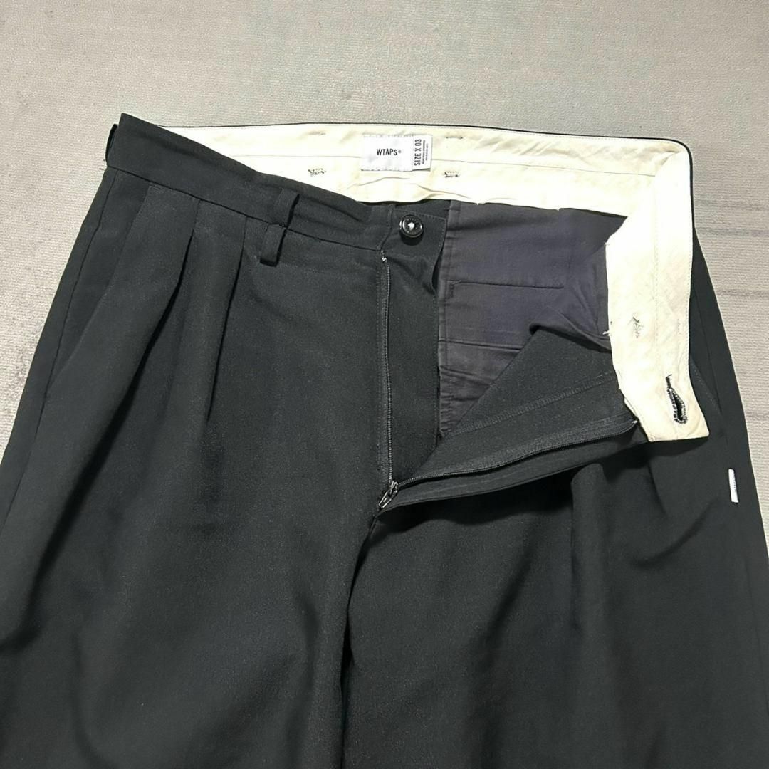 W)taps - 美品 WTAPS ツータック ワイド ポリスラックス W)taps - 美品 WTAPS ツータック ワイド ポリスラックス
