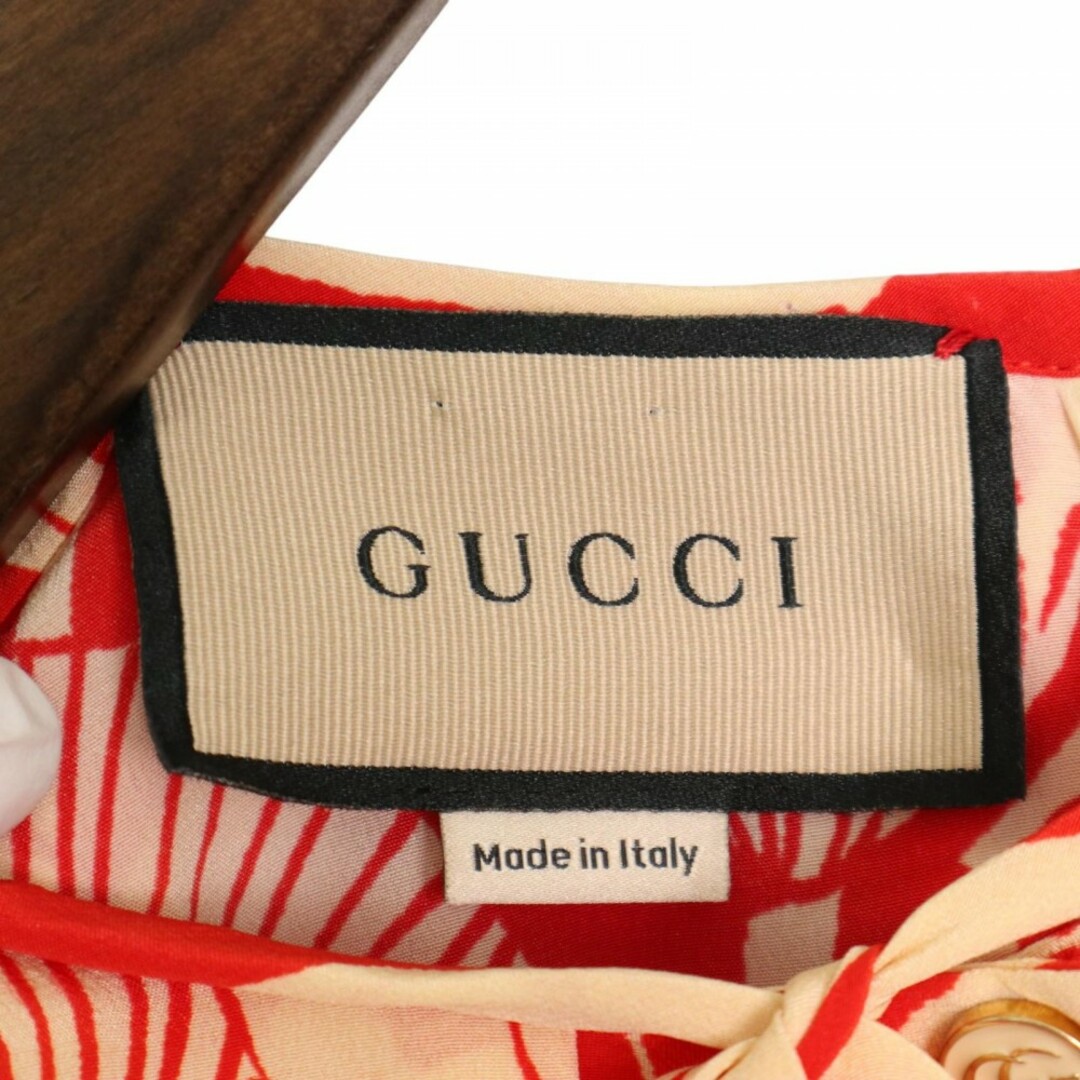 GUCCI - GUCCI グッチ ワンピース GGボタン シフォンロング GUCCI - GUCCI グッチ ワンピース GGボタン シフォンロング