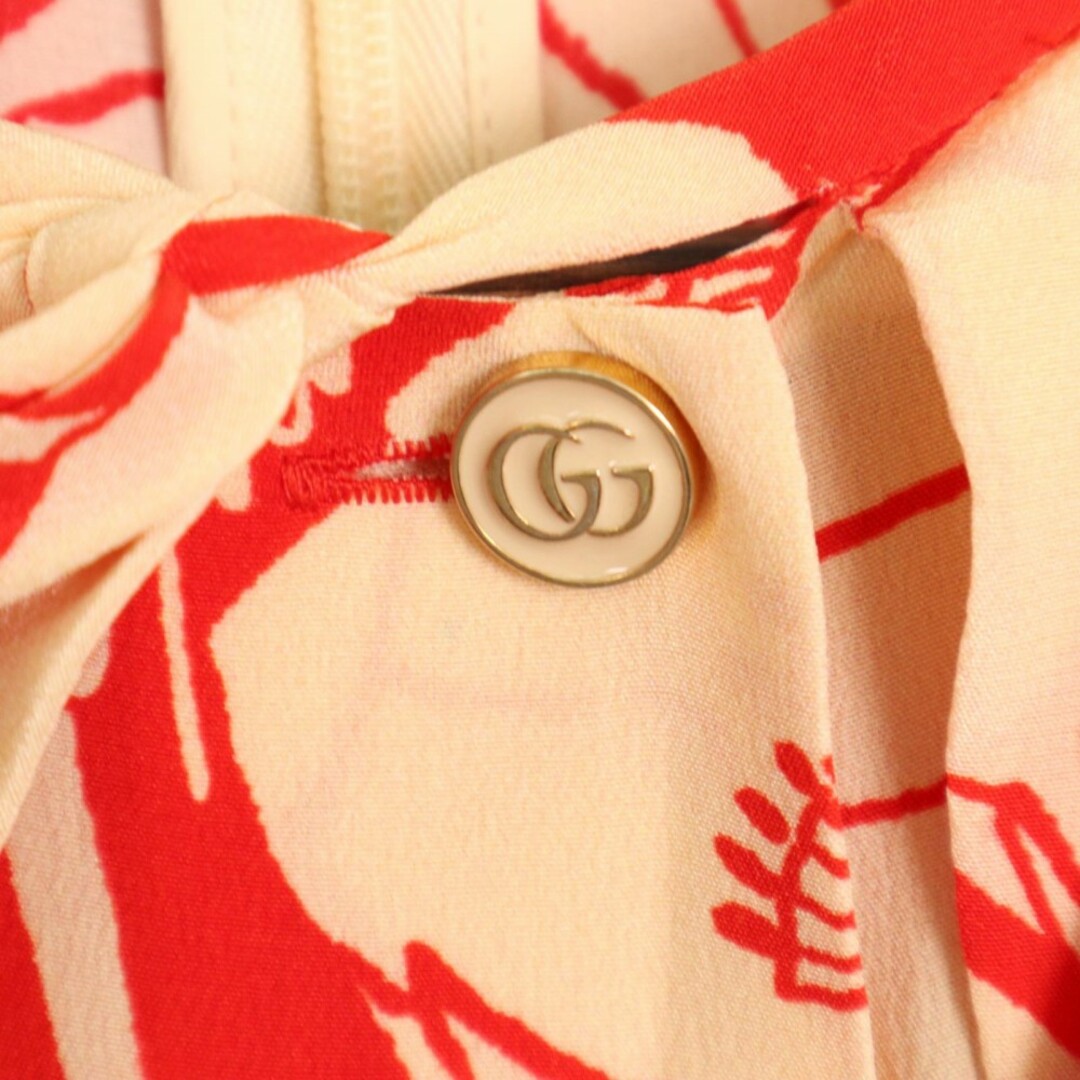 GUCCI - GUCCI グッチ ワンピース GGボタン シフォンロング GUCCI - GUCCI グッチ ワンピース GGボタン シフォンロング