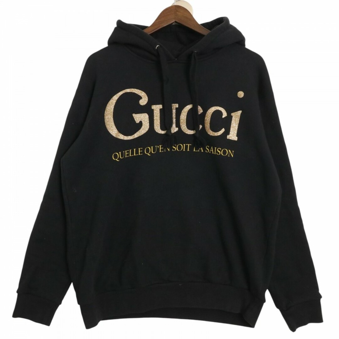 GUCCI - GUCCI グッチ パーカー ラメロゴプリント フーディー GUCCI - GUCCI グッチ パーカー ラメロゴプリント フーディー
