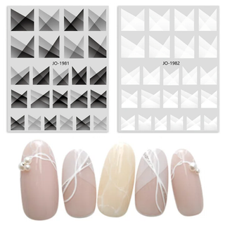 白黒セット★幾何学グラデーションネイルシール(ネイル用品)