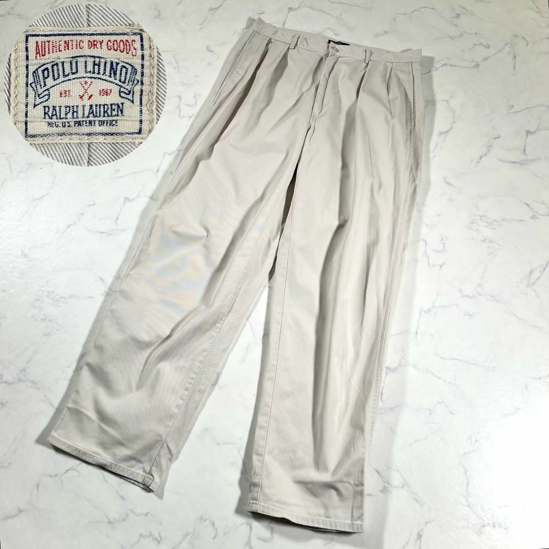 POLO by RALPH LAUREN 90s USA製 2タック チノパンの通販 by POLO by RALPH LAUREN 90s USA製 2タック チノパンの通販 by
