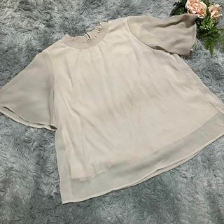ビームス(BEAMS)の【BEAMS HEART】 シフォン フリルブラウス 半袖 シースルー(シャツ/ブラウス(半袖/袖なし))