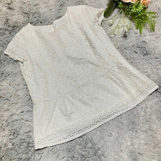 ナチュラルビューティーベーシック(NATURAL BEAUTY BASIC)の【NATURAL BEAUTY BASIC】レース半袖ブラウス チュニック(シャツ/ブラウス(半袖/袖なし))