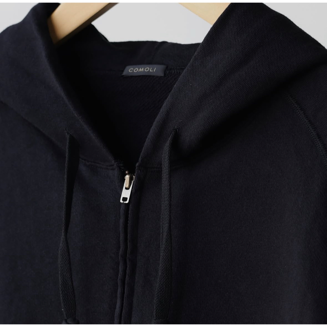 COMOLI - COMOLI 25SS LW コットン裏毛ジップパーカblack size2 COMOLI - COMOLI 25SS LW コットン裏毛ジップパーカblack size2
