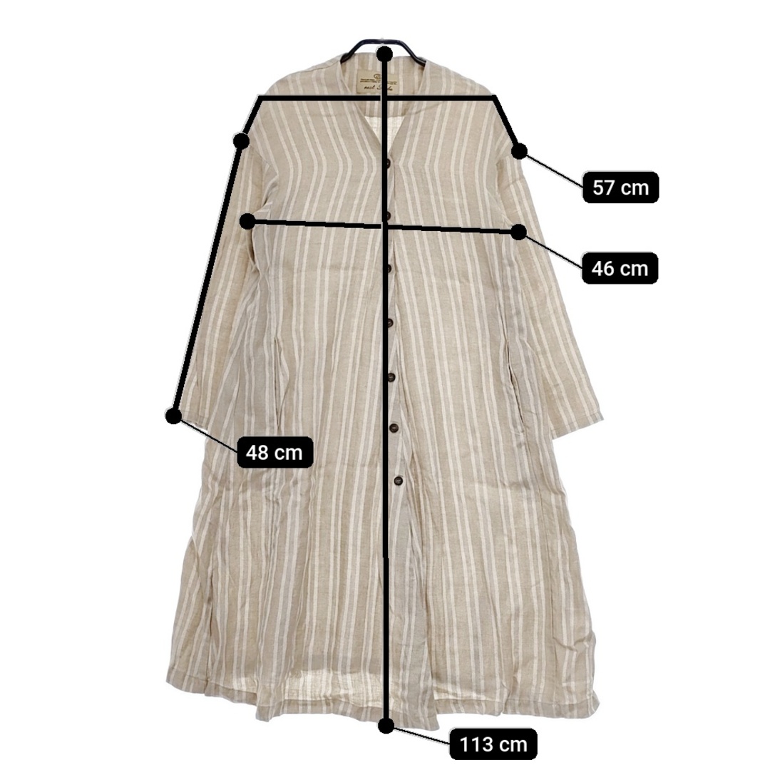 nest Robe - nest Robe リネンストライプローブドレス 01153 nest Robe - nest Robe リネンストライプローブドレス 01153