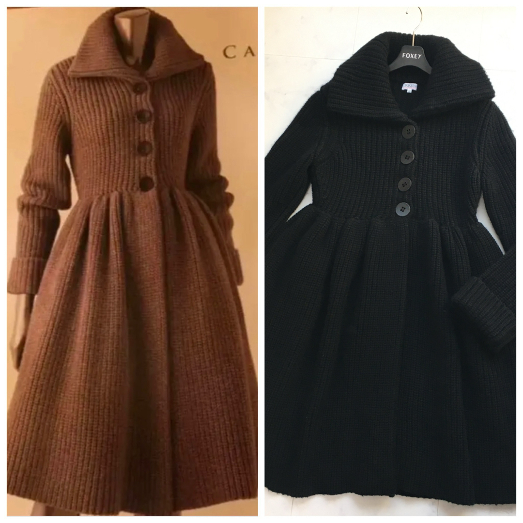 FOXEY - 美品 FOXEY フォクシー 女優襟 カシミヤ ニット コート FOXEY - 美品 FOXEY フォクシー 女優襟 カシミヤ ニット コート