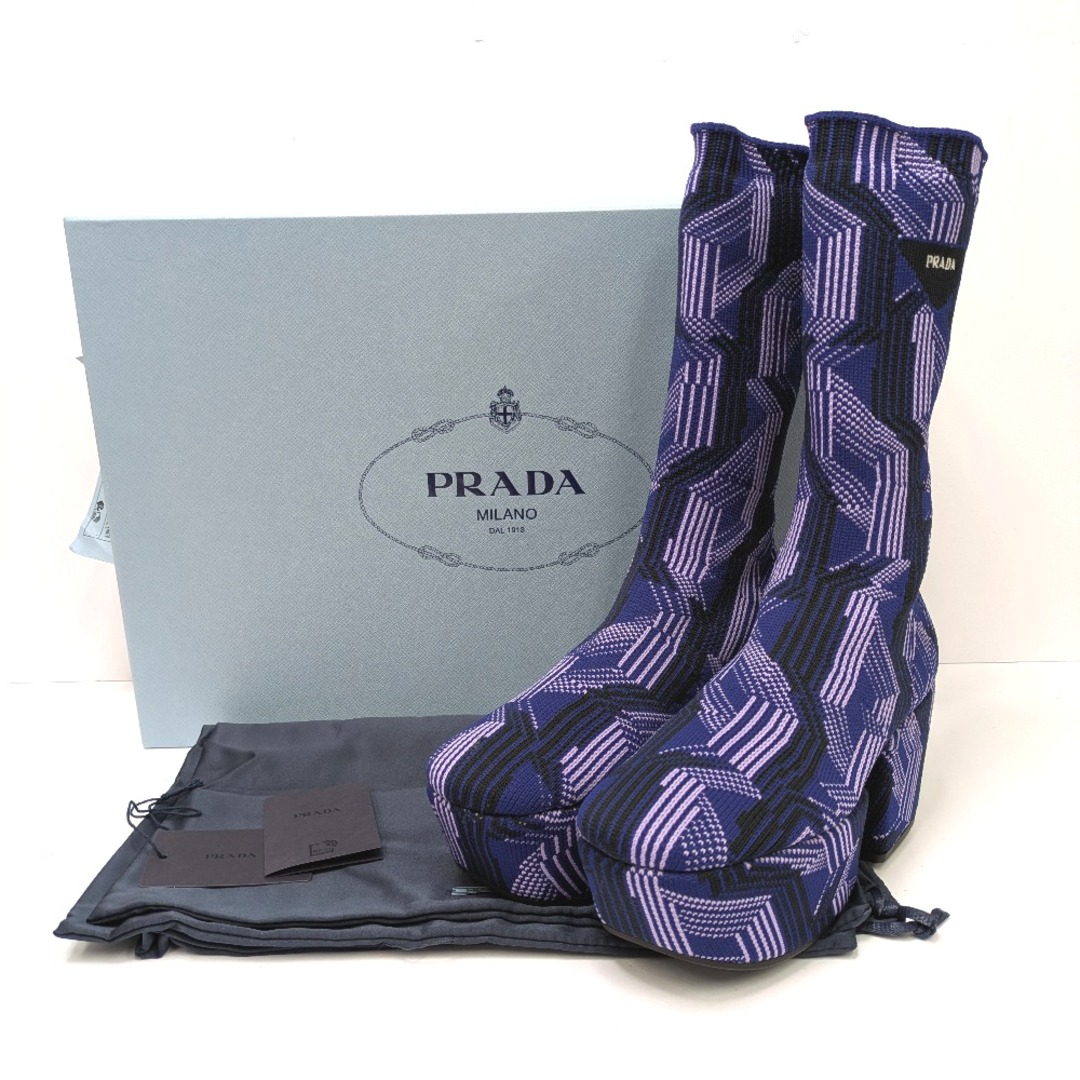 PRADA - プラダ ブーツ ジャカードニット jacquard argyle PRADA - プラダ ブーツ ジャカードニット jacquard argyle